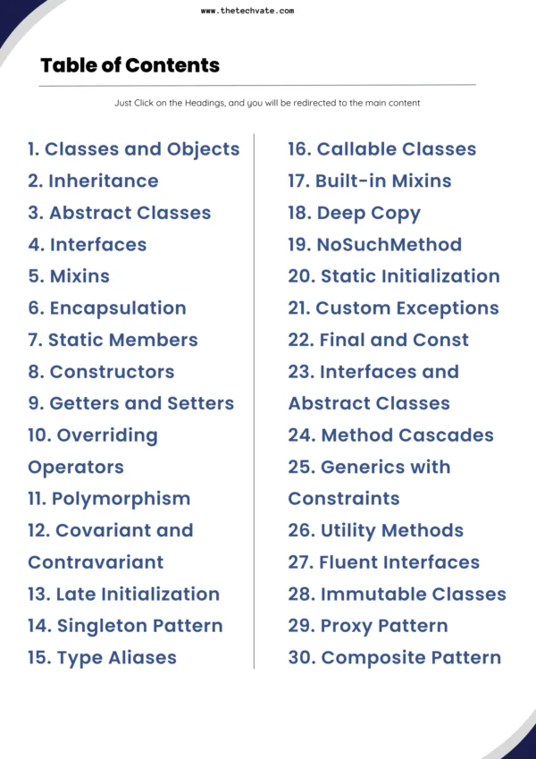 Dart OOP Cheat Sheet PDF