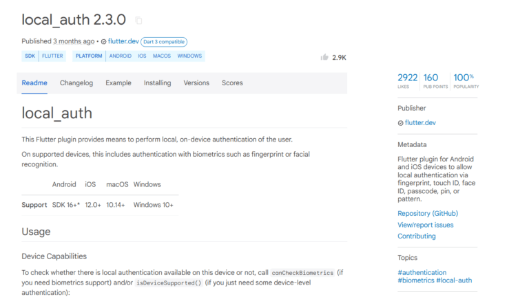 Best 8 Flutter Biometric and Local Authentication Packages